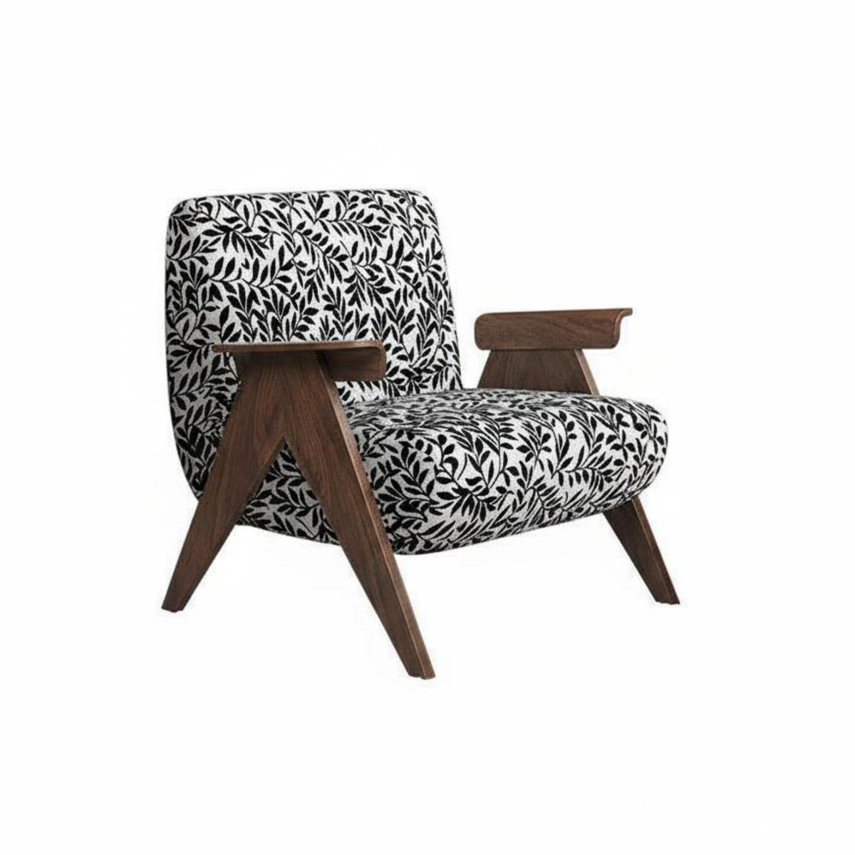 V-Leg Armchair Natural Imperfection Inspired Accent Chair Designer Design Retro Aesthetic for Homeowners, Readers, Bedroom