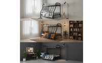 Metal Bunk Bed Frame Space-Saving Bunk Bed with Ladder Sturdy Furniture Modern for Students, Bedroom