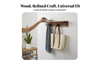 Wall Shelf with Hooks Vintage Aesthetic Coat Rack Multi-Functional