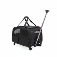 Portable Pet Trolley Case Large Capacity Pet Suitcase Lightweight Rolling Feline Carrier Ventilation System for Outdoor