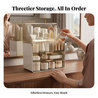 Desktop Makeup organizer with Drawers Clear View Design for Bathroom Counter