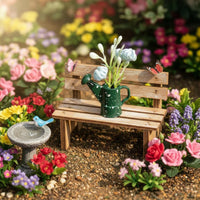 Miniature Watering Can Flowerpot Spring Atmosphere Miniature flower container Detailed 1:12 Scale Flower Arrangement for Hobbyists
