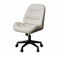 Light Luxury Design Upholstered Caster Chair Height Adjustable Upholstered Rolling Armchair Ergonomic Backrest rotating Seat Modern aesthetic for Home Workers, Students, Adults, Study Room, Bedroom