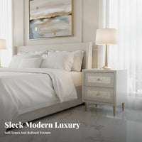 Bedside Table with Drawers Shell-Like Texture 2-Drawer Side Table Luxury design