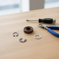4 Pieces Oil Seal with Clips Nitrile Rubber Shaft Seal Kit Galvanized Retaining Clip Set for Mechanics