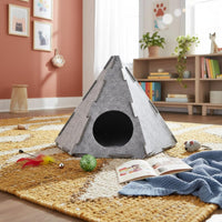 Pyramid Feline Hideaway Detachable Cat House Lightweight Foldable Pet Tent for Kittens