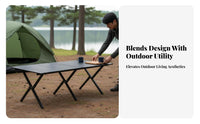 Roll-up Camp Table Portable Slatted Roll-up Table Easy 3-Step Assembly for Beach