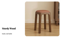 Cushioned Stacking Stool Stackable Design Vanity Seat Anti-Slip Feet for Bedroom
