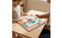 Multicolor Child-Centered Calendar Clock Board Movable Hands Wooden Calendar Clock Board Sliding Parts Educational for Preschoolers, Kids
