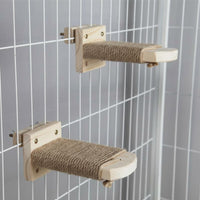 Hardwood Cat Climbing Ladder, Wall-Mounted Cat Stair, No-Drill, Space-Saving Cat Step