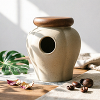 Ventilated Garlic Jar Matte Ceramic Garlic Jar Faceted