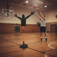 Raised Arms Design Adjustable Mannequin Defender Freestanding Basketball Defender Mannequin Stable Base Arms-up Protective Mannequin Easy Setup for Coaches, Gym