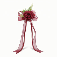 Wedding Car Flower Decorations Artificial Rearview Mirror Flowers Layered