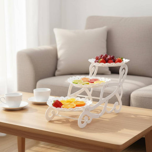 3 Layer Fruit Tray Easy to Clean 3 Tier Fruit Tray Space Saving for Living Room