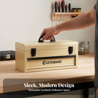 Handled Cash Box with Tray USA-inspired aesthetic Storage Container Secure Latch