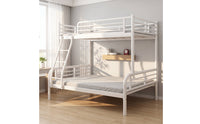 Space Saving Metal Bunk Bed Powder-Coated Bunk Bed with Ladder Sturdy Furniture Long-Lasting for Teens, Toddlers, Bedroom