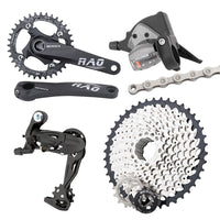 MEROCA 10-Speed Mountain Bike Drivetrain Kit with Hollow Integrated Crank, Single Chainring, Large Cassette, Shifters, and Rear Derailleur
