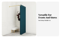 Space-Saving Design L-Shaped Changing Room Easy to Install Corner Fitting Room Sturdy Frame Retail Changing Booth Effortless Sliding Rings for Boutique Owners, Retailers, Customers, Shopping Mall, Temporary Shop, Office, Bedroom