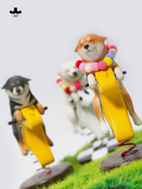 JXK 1/6摇摇马柴犬2.0模型仿真动物小狗周边黑柴汽车摆件车载手办