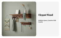 Wall Shelf with Hooks Vintage Aesthetic Coat Rack Multi-Functional