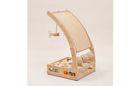 Cat Scratching Board with Rollers Curved Cat Scratcher with Play Spheres Stable Pet Activity Center for Small Apartments