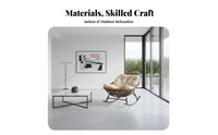 Upholstered Sled Base rocking chair Highsupportive assistance Rocking Chair Thick pad Sturdy Frame for Adults, Patio