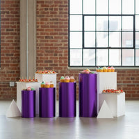 Dessert Table Pillar Cover Stretch Material Cylinder Pedestal Cover Round Plinth Slipcover Snug Fit Easy to Install for Weddings