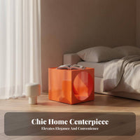 Bedside Nightstand Stackable Rotating Cube Organizer Movable with casters