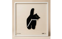 Minimalist Square Clock with Cat Silhouette Analog Square Decorative Wall Clock for Living Room