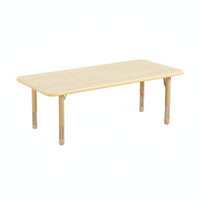 8 Pieces Rectangular Children's Activity Table Adjustable Height School Table Classroom Furniture Solid Wood Structure Fireproof Board Suitable for Preschool Early Education Center Daycare Home Playroom
