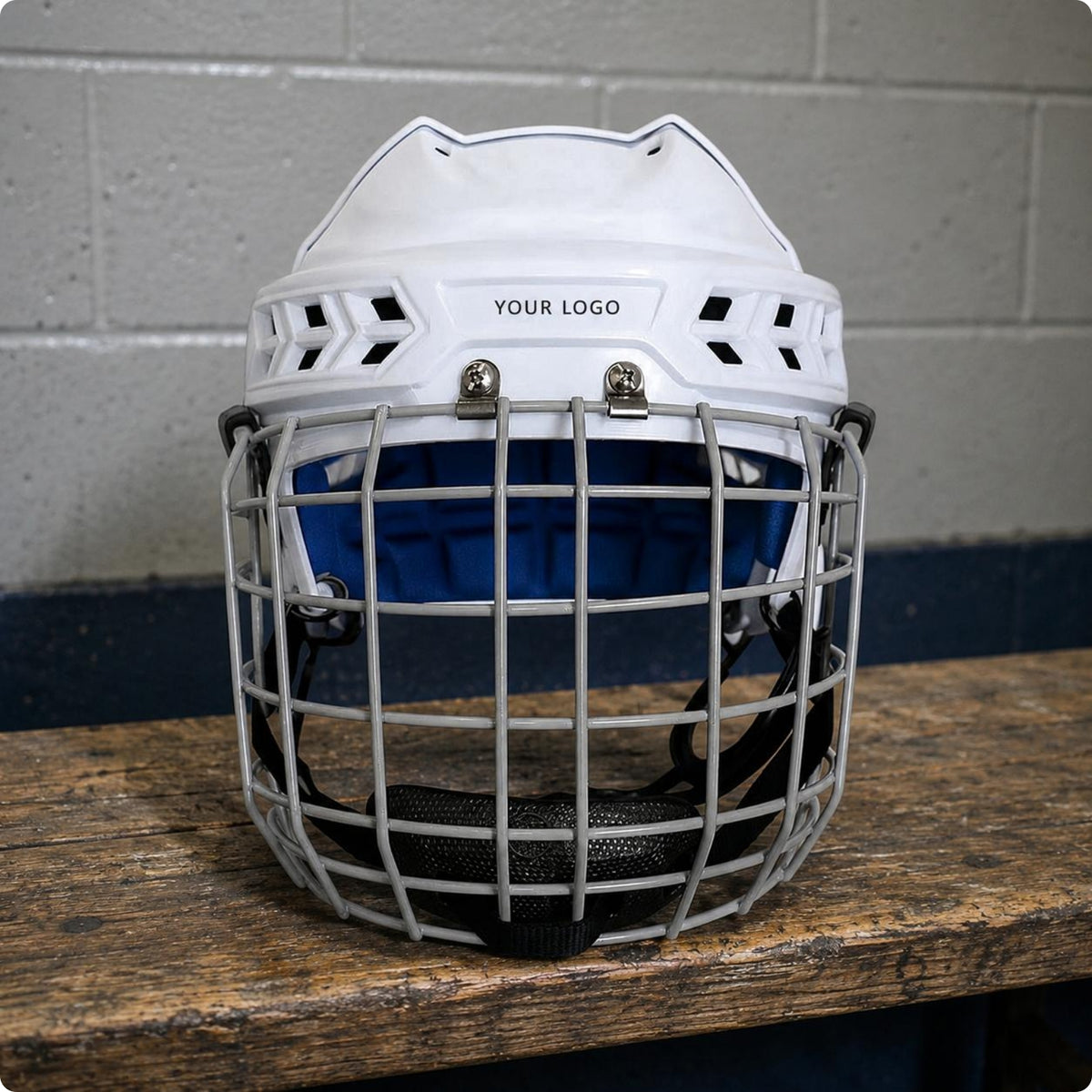 Hockey Helmet with Face Guard Comfortable Safeguarding Headgear Chin Straps