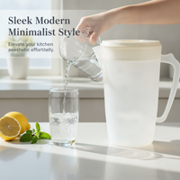 Large Capacity Cold Water Pitcher with Lid for Refrigerator, Heat-Resistant Plastic Beverage Dispenser for Home and Commercial Use