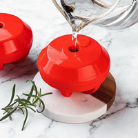 Soft Drinks Diamond Ice Ball Maker for Home Bar, Large Silicone Ice Tray for Party Supplies, Modern Minimalist Style Gift for Him, Red Pack of 1