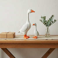 Garden Goose Sculpture Lifelike Details White Goose Statue Weather Resistant
