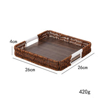 Square Tray with Handles Multifunctional Square Serving Tray Smooth for Kitchen