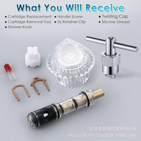 Cartridge Replacement with Removal Tool and Faucet Handle Kit for Moen Chateau Series