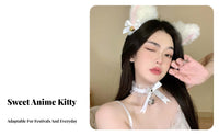 2 Pieces soft headpieces feline headpiece and jingle Collar Set Cute Design Costume Accessory Anime & design Hair Decoration universal size for Cosplayers, Party-Goers, Halloween, this seted Parties, Photo Shoots, Stage Performances