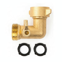 Shut-off Valve Brass Hose Elbow Gold-Toned Water Hardware