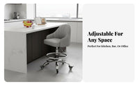 Adjustable rotating Chair with supportrest Multi-Purpose Rolling Stool Padded Seat