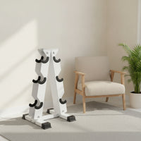 Triangular Three-Tier Dumbbell Rack Vertical Dumbbell Rack with Cradles Compact Space-Saving for Home Gym Owners