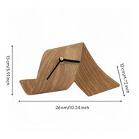 Minimalist Wood Grain Clock Abstract Wave Clock Home Decor for Office, Bedroom