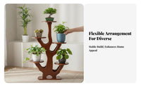 Multi-Tier Tree-Shaped Pot Holder Space Saving 5-Tier Plant Stand Anti-Slip Feet