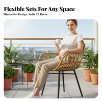 4-Piece Woven Sofa and Chair set Waterresistant 4-Piece Wicker Seating with Table sun-resistant Weather Resistant for Homeowners