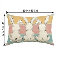 Easter Bunny Pillow Holiday Themed Bunny Pillow Cover Digital Print Easter Pillowcase for Party Planners, Homeowners, Living Room, Car, Bedroom