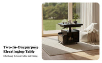 Height-Adjustable Coffee-to-Dining Table Multi-Functional Household Furniture Space-Saving Mobile with Locking casters