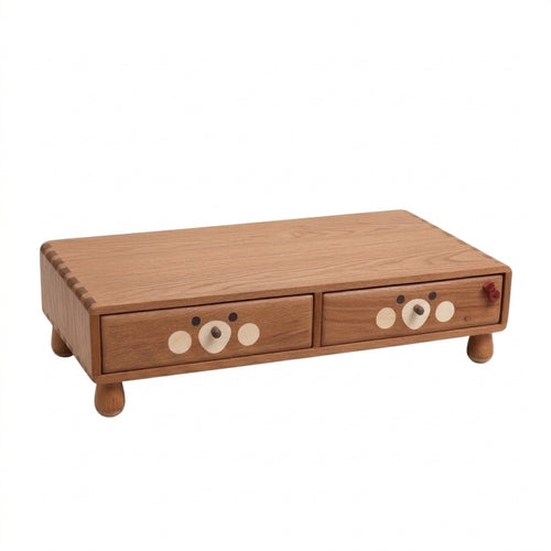 Monitor Riser with Drawers Brown Furniture Stylish for Students