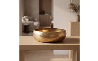 Hammered Metal Bowl Textured Bowl with Hammered Finish Shallow for Tabletop, Entryway Table, Living Room