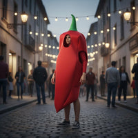 Chili Pepper Costume Green Stem Full Body Chili Suit Oversized for Party