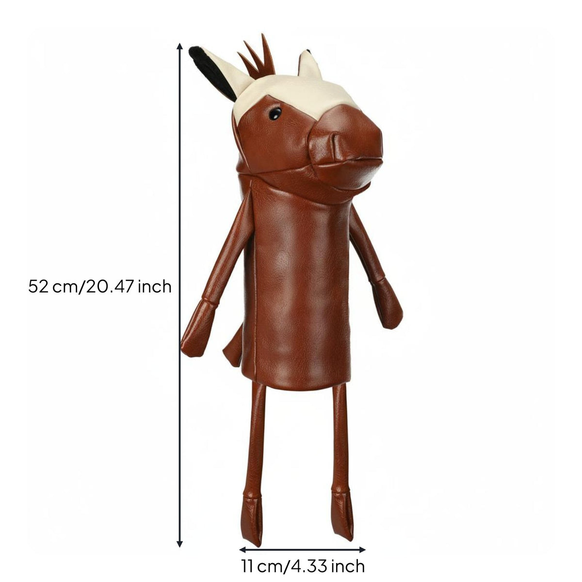 Horse Headcover PU Leather Driver Head Headcover Guarding Links Wood Cover for Golfers