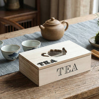 Compartment Tea Box Easy to Organize Wooden Tea Box Long-Lasting for Home